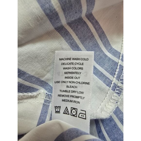 Ellos Womens Striped Button-Front Belted  Short-Sleeve Dress pockets Size 4X - Picture 7 of 11